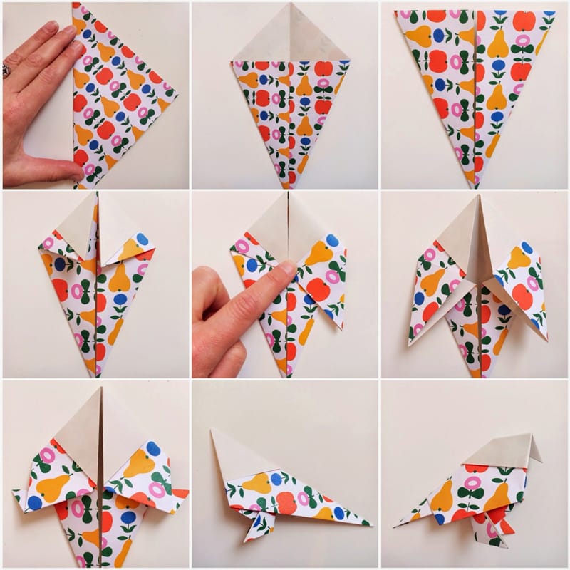 papiroflexia fácil para niños pajaritos origami