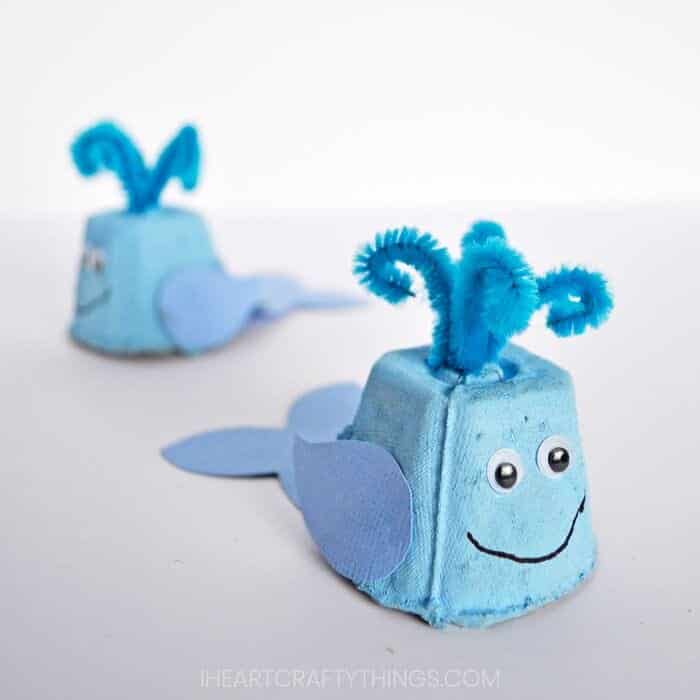 Manualidades para niños con hueveras | Whale Craft Square