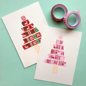 Felicitaciones de navidad | tape tree cards 2