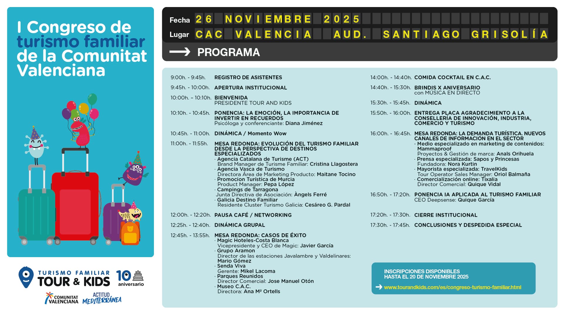 Tour & Kids acoge el I Congreso de Turismo Familiar 4 Tour and Kids | TK congreso programa 1920x1080px